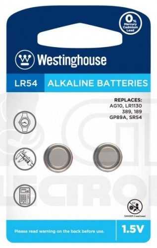 2 ks Knoflíková baterie Westinghouse LR54 (AG10