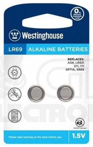 2 ks Knoflíková baterie Westinghouse LR69 (AG6