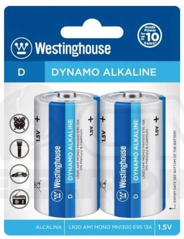 2ks Monočlánek D Baterie Alkalická Westinghouse D (LR20