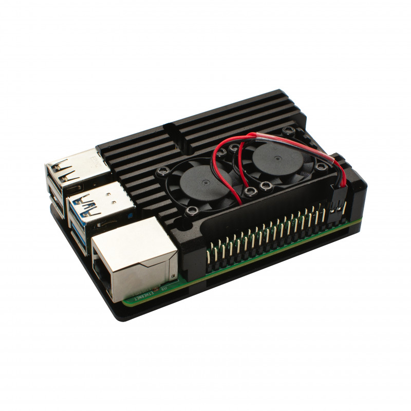 Chladicí sada s větráky pro Raspberry Pi 4B - černá