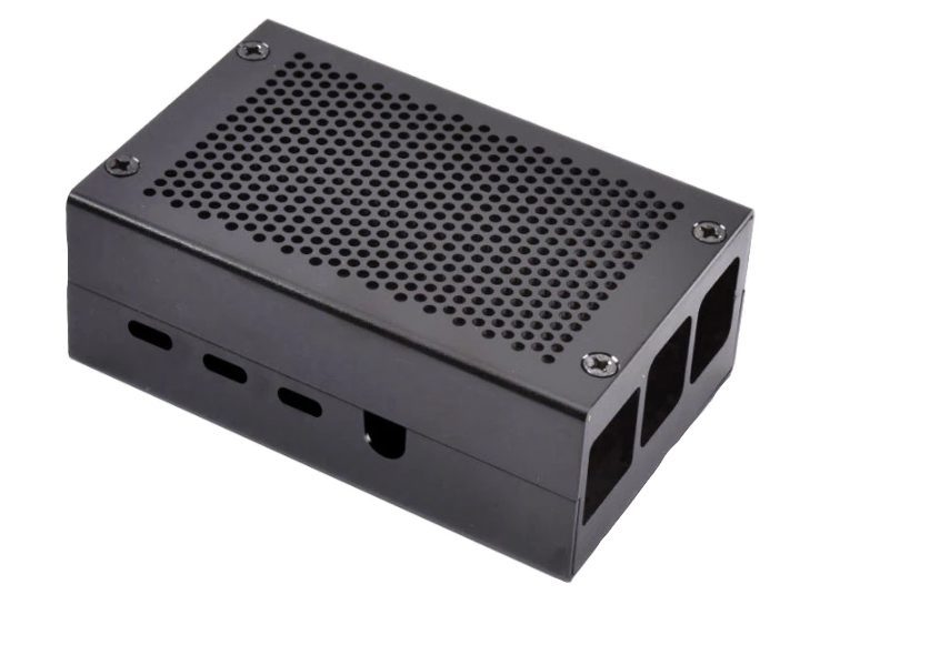 Hliníková krabička pro Raspberry Pi 4B - černá
