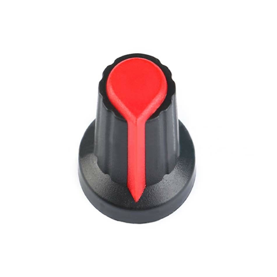 Knoflík na Potenciometr 6mm černočervený