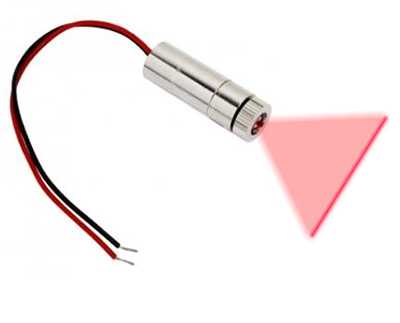 Laserový modul červený 4~6mW 12mm 5V s optikou vykreslující čáru