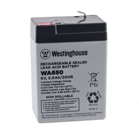 Olověný akumulátor Westinghouse WA650 6V/5Ah F1