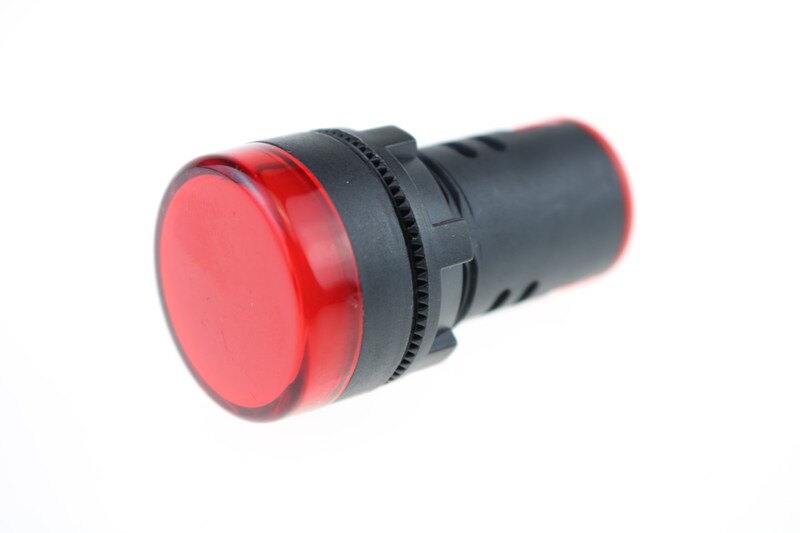 Signální LED světlo 22mm AC/DC 12V – červená