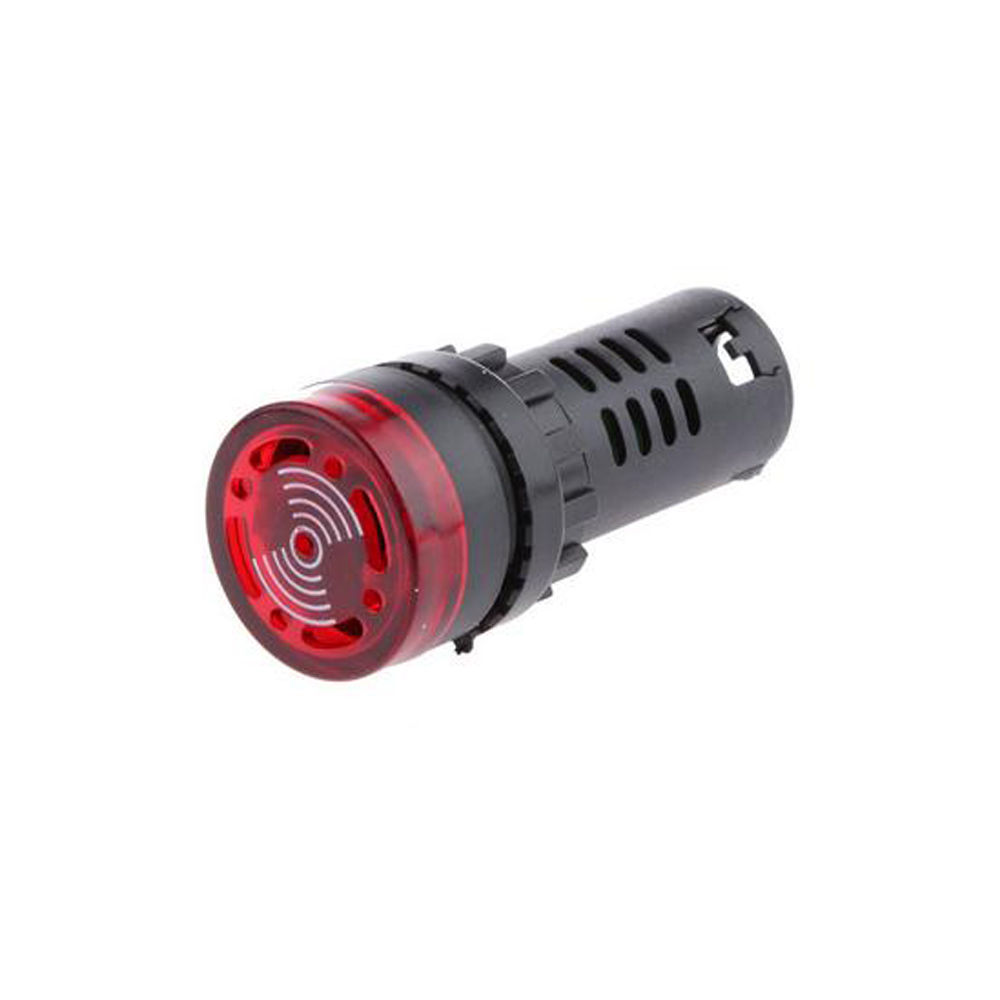 Signální LED světlo a bzučák AC 230V – červený
