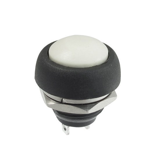 Vodotěsný spínač 12mm - bílý