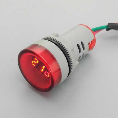 Voltmetr AC 60-500V LED 22mm - červený