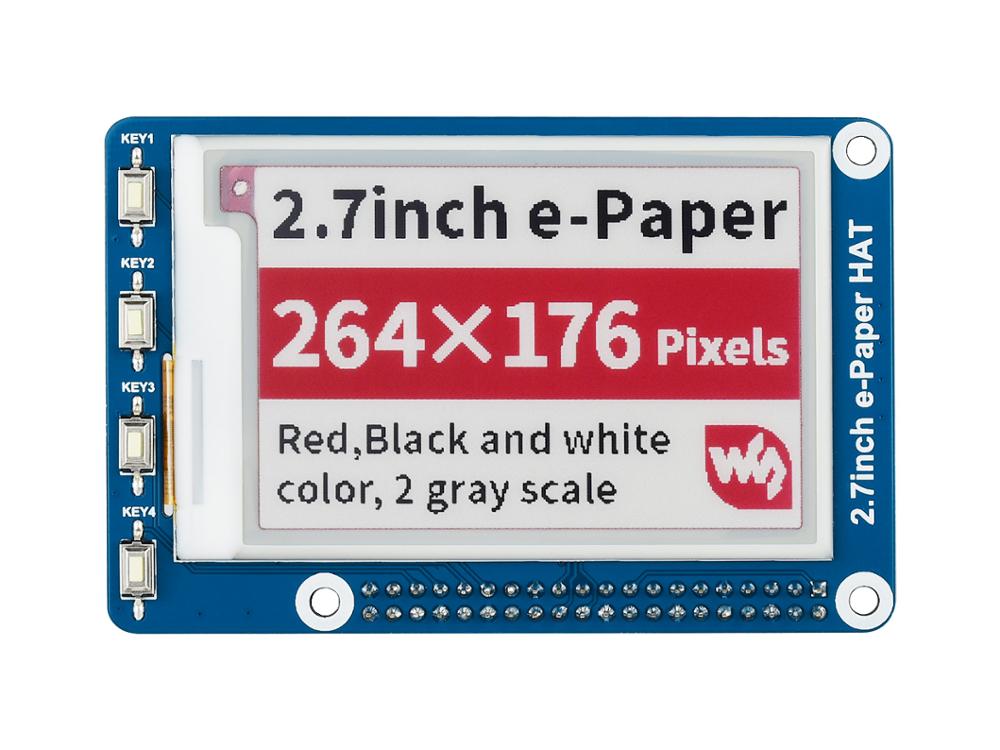 Waveshare 2.7" 264x176 e-Paper displej HAT 3 barvy