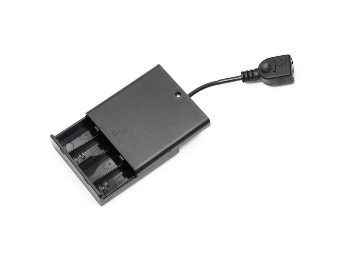 Bateriový box 4xAA s USB konektorem