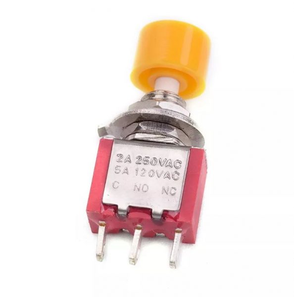 Tlačítkový spínač DS-612 - žlutý